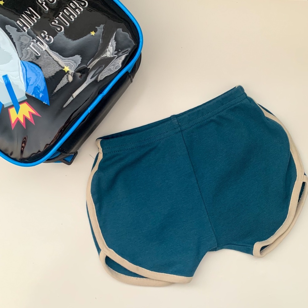 Fin & Vince vintage track shorts in Ocean